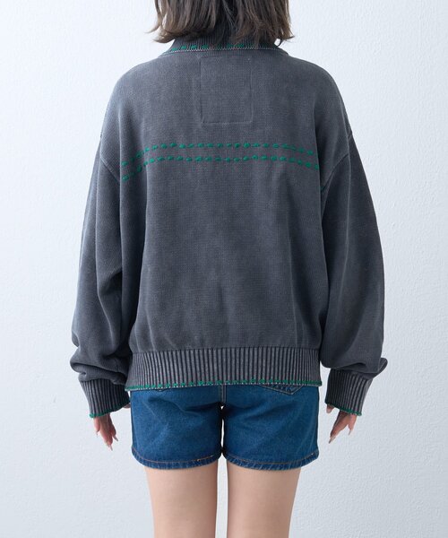 SOUNDSGOOOOD(サウンズグッド)の「【SOUNDS GOOOOD】製品染めニットジャケット(ニット/セーター・レディース・チャコールグレー/ブルー・ONE SIZE)」の9枚目の写真