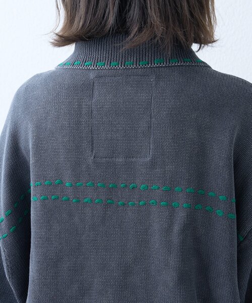 SOUNDSGOOOOD(サウンズグッド)の「【SOUNDS GOOOOD】製品染めニットジャケット(ニット/セーター・レディース・チャコールグレー/ブルー・ONE SIZE)」の7枚目の写真