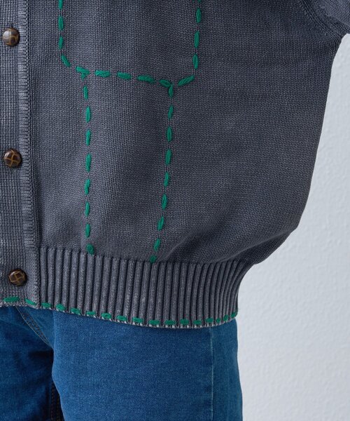 SOUNDSGOOOOD(サウンズグッド)の「【SOUNDS GOOOOD】製品染めニットジャケット(ニット/セーター・レディース・チャコールグレー/ブルー・ONE SIZE)」の5枚目の写真