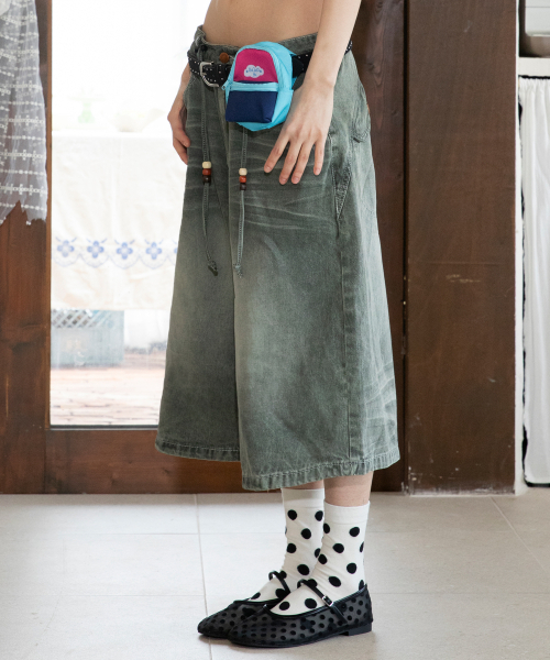 RuNaKi'Hu'（ルナキフ）の「WXP046 オンダルセム ウォッシング バミューダデニムパンツ (カーキ)（その他パンツ・レディース・その他・1/2/3）」の3枚目の写真