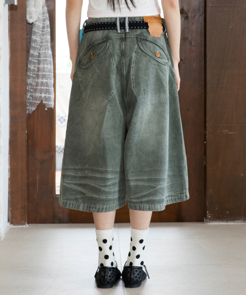 RuNaKi'Hu'（ルナキフ）の「WXP046 オンダルセム ウォッシング バミューダデニムパンツ (カーキ)（その他パンツ・レディース・その他・1/2/3）」の4枚目の写真