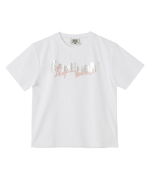 DANGLEDROP（ダングルドロップ）の「DGDP FREEDOMセミクロップ半袖Tシャツホワイト（Tシャツ/カットソー）」