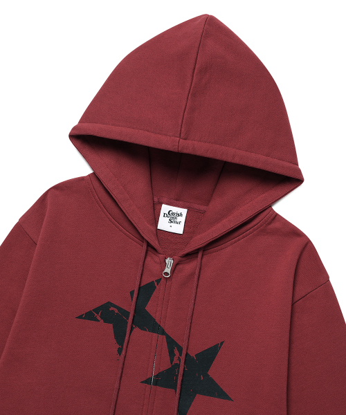 Cavish(カビシ)の「TWIN STAR ZIP UP HOODIE BURGUNDY(CV2FFUM498A)(パーカー・レディース・バーガンディー・S/M/L)」の3枚目の写真