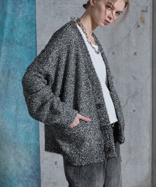 SERACE(セラス)の「【SERACE】Tweed like mix color v-neck cardigan / ツイードライクミックスカラーVネックカーディガン(カーディガン/ボレロ・メンズ・ブルー/ブラック・L/M/S)」の9枚目の写真