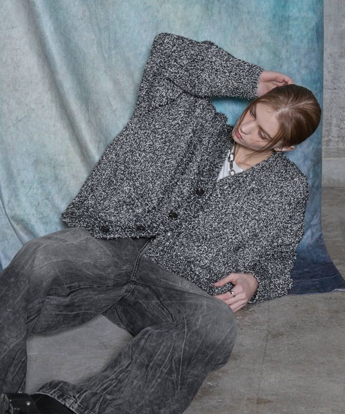 SERACE(セラス)の「【SERACE】Tweed like mix color v-neck cardigan / ツイードライクミックスカラーVネックカーディガン(カーディガン/ボレロ・メンズ・ブルー/ブラック・L/M/S)」の13枚目の写真
