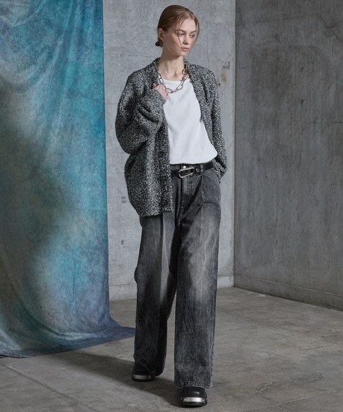 SERACE（セラス）の「【SERACE】Tweed like mix color v-neck cardigan