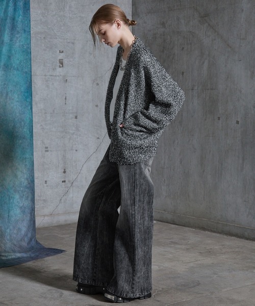 SERACE（セラス）の「【SERACE】Tweed like mix color v-neck cardigan