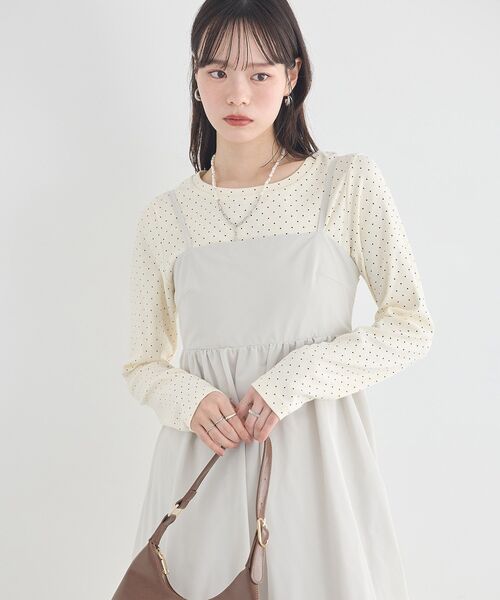 earth music&ecology（アースミュージックアンドエコロジー）の「バルーンキャミワンピース（ワンピース・レディース・ホワイト系その他2/ブラック・FREE）」の7枚目の写真