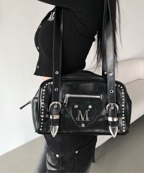 MUCENT(ムセント)の「コニックメタルロゴスタッズショルダーバッグ 男女共用(ショルダーバッグ・レディース・ブラック・FREE)」の12枚目の写真