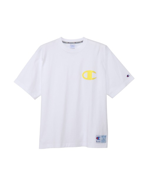 Champion（チャンピオン）の「【Champion/チャンピオン】メンズ アクションスタイル ショートスリーブTシャツ（Tシャツ/カットソー・メンズ・ブラック×イエロー/ホワイト×イエロー/ブラック×グリーン/ホワイト×グリーン・XX-LARGE/X-LARGE/MEDIUM/LARGE）」の3枚目の写真