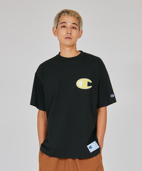 Champion（チャンピオン）の「【Champion/チャンピオン】メンズ アクションスタイル ショートスリーブTシャツ（Tシャツ/カットソー・メンズ・ブラック×イエロー/ホワイト×イエロー/ブラック×グリーン/ホワイト×グリーン・XX-LARGE/X-LARGE/MEDIUM/LARGE）」の4枚目の写真