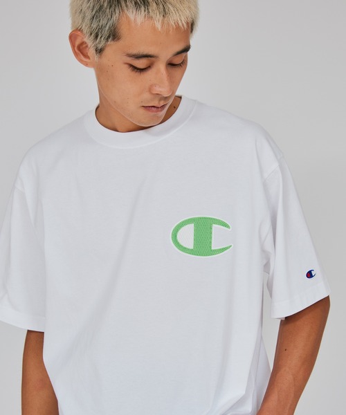 Champion（チャンピオン）の「【Champion/チャンピオン】メンズ アクションスタイル ショートスリーブTシャツ（Tシャツ/カットソー・メンズ・ブラック×イエロー/ホワイト×イエロー/ブラック×グリーン/ホワイト×グリーン・XX-LARGE/X-LARGE/MEDIUM/LARGE）」の5枚目の写真