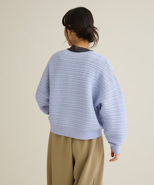 CRAFT STANDARD BOUTIQUE(クラフトスタンダードブティック)の「レースボーダーニットプルオーバー(ニット/セーター・レディース・ホワイト/グレー/ライトパープル/ライトグリーン・FREE)」の9枚目の写真