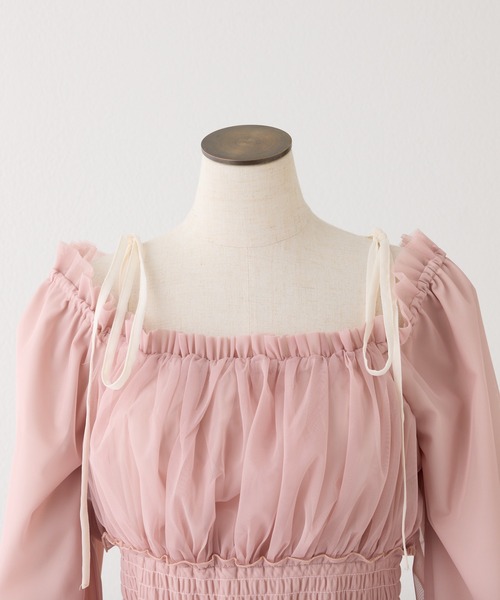 one after another NICE CLAUP（ワンアフターアナザーナイスクラップ）の「ティアードミニワンピース（ワンピース・レディース・チャコールグレー/ピンク/サックスブルー/アイボリー・FREE）」の9枚目の写真