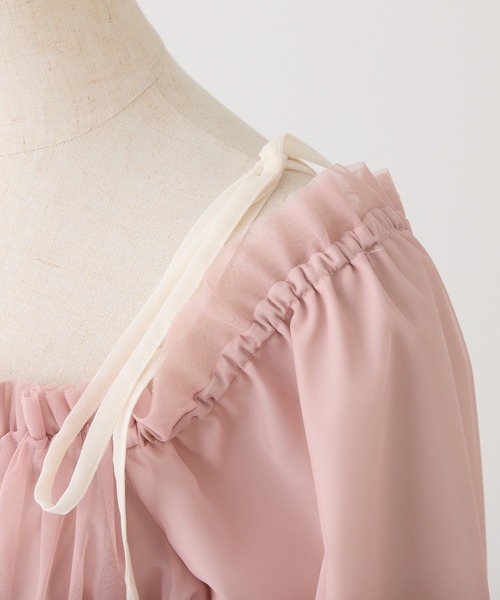 one after another NICE CLAUP（ワンアフターアナザーナイスクラップ）の「ティアードミニワンピース（ワンピース・レディース・チャコールグレー/ピンク/サックスブルー/アイボリー・FREE）」の10枚目の写真