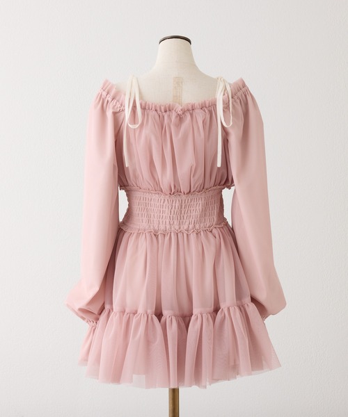 one after another NICE CLAUP（ワンアフターアナザーナイスクラップ）の「ティアードミニワンピース（ワンピース・レディース・チャコールグレー/ピンク/サックスブルー/アイボリー・FREE）」の15枚目の写真