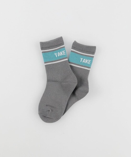 BRANSHES（ブランシェス）の「ラインロゴソックス（ソックス/靴下・キッズ・サックスブルー/チャコールグレー・16-18㎝/19-21㎝）」の2枚目の写真