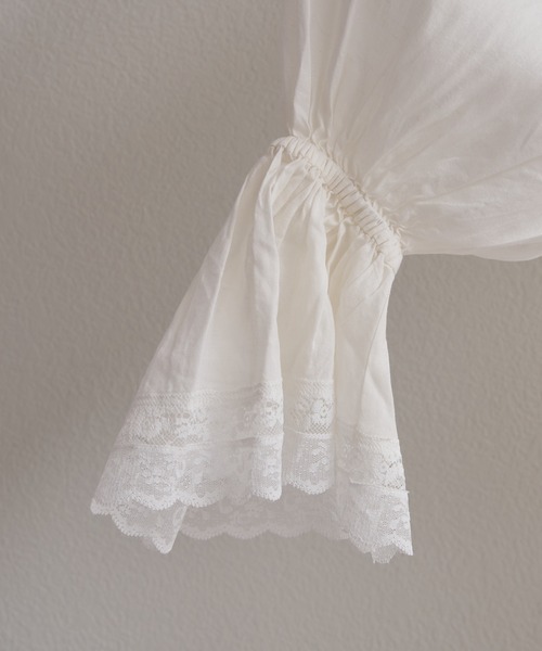 PUAL CE CIN（ピュアルセシン）の「フレアレースカフスブラウス（シャツ/ブラウス・レディース・ブラック/オフホワイト・FREE）」の14枚目の写真