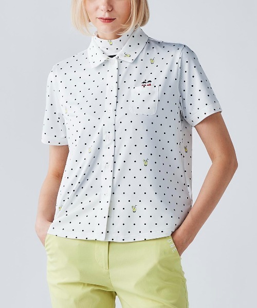 Picone CLUB(ピッコーネクラブ)の「ドリンクドット柄UV速乾シャツ(Tシャツ/カットソー・レディース・ホワイト/ライトグリーン/ピンク/ネイビー・13号/11号/9号)」の13枚目の写真