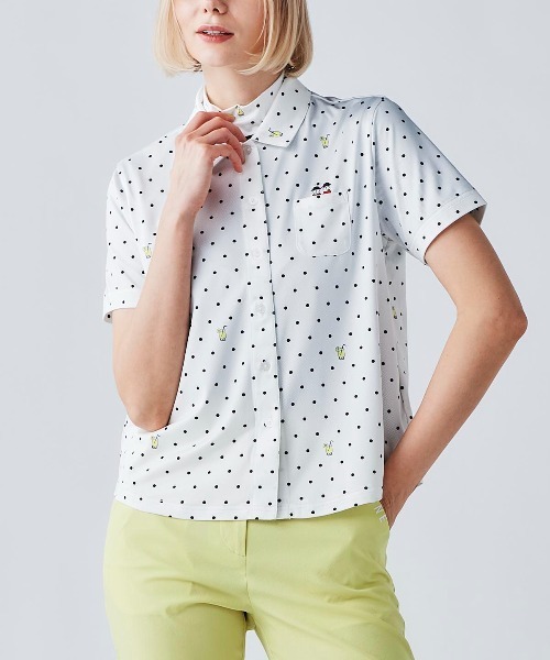 Picone CLUB(ピッコーネクラブ)の「ドリンクドット柄UV速乾シャツ(Tシャツ/カットソー・レディース・ホワイト/ライトグリーン/ピンク/ネイビー・13号/11号/9号)」の14枚目の写真