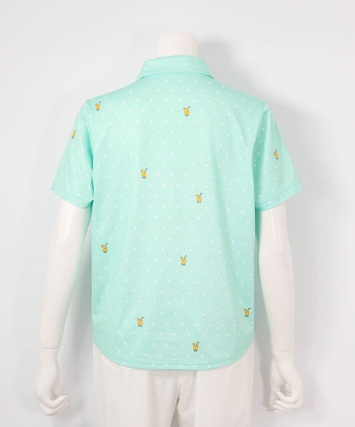 Picone CLUB(ピッコーネクラブ)の「ドリンクドット柄UV速乾シャツ(Tシャツ/カットソー・レディース・ホワイト/ライトグリーン/ピンク/ネイビー・13号/11号/9号)」の8枚目の写真