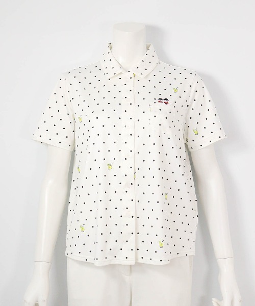 Picone CLUB(ピッコーネクラブ)の「ドリンクドット柄UV速乾シャツ(Tシャツ/カットソー・レディース・ホワイト/ライトグリーン/ピンク/ネイビー・13号/11号/9号)」の11枚目の写真