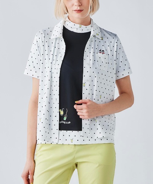 Picone CLUB(ピッコーネクラブ)の「ドリンクドット柄UV速乾シャツ(Tシャツ/カットソー・レディース・ホワイト/ライトグリーン/ピンク/ネイビー・13号/11号/9号)」の15枚目の写真