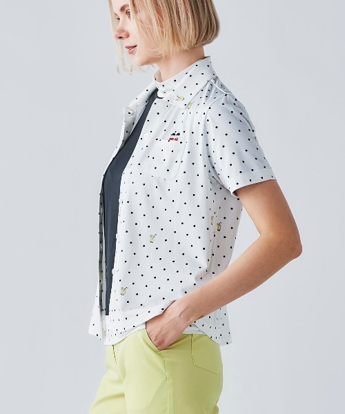 Picone CLUB(ピッコーネクラブ)の「ドリンクドット柄UV速乾シャツ(Tシャツ/カットソー・レディース・ホワイト/ライトグリーン/ピンク/ネイビー・13号/11号/9号)」の17枚目の写真