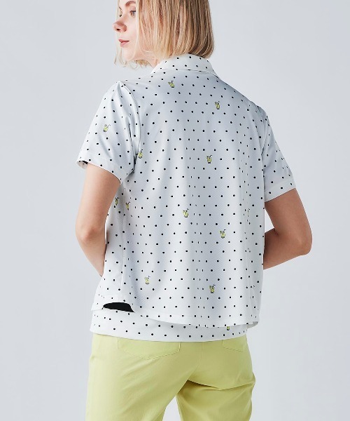 Picone CLUB(ピッコーネクラブ)の「ドリンクドット柄UV速乾シャツ(Tシャツ/カットソー・レディース・ホワイト/ライトグリーン/ピンク/ネイビー・13号/11号/9号)」の18枚目の写真
