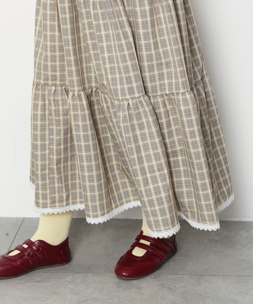 PUNYUS（プニュズ）の「チェック柄キャミワンピース（ワンピース・レディース・イエロー/ブラウン/グリーン・1/2/3/4/5）」の11枚目の写真