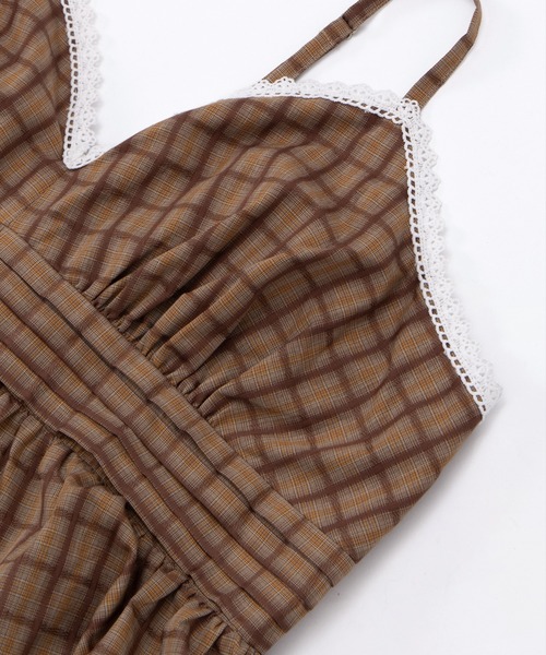 PUNYUS（プニュズ）の「チェック柄キャミワンピース（ワンピース・レディース・イエロー/ブラウン/グリーン・1/2/3/4/5）」の19枚目の写真
