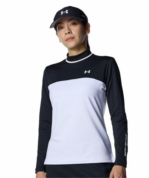 UNDER ARMOUR(アンダーアーマー)の「UAドライブ コールドギア ロングスリーブ モックネック シャツ(ゴルフ/レディース)(Tシャツ/カットソー・レディース・ブラック・M/XL/L/S)」の1枚目の写真