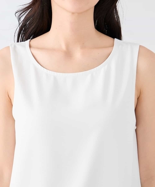 a.v.v(アーヴェヴェ)の「ラウンドヘムロングタンクトップ(Tシャツ/カットソー・レディース・ブラック/グレー系その他/ホワイト・38/40/42/36)」の20枚目の写真