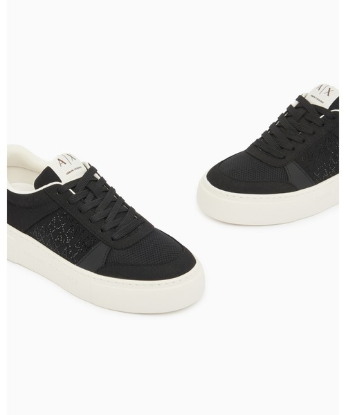 ARMANI EXCHANGE（アルマーニエクスチェンジ）の「【A|X アルマーニ エクスチェンジ】ストラスAXロゴ レースアップスニーカー（スニーカー・レディース・ブラック・35/36/37/38）」の6枚目の写真