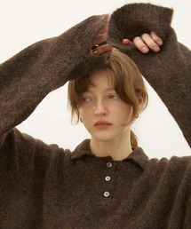 LA PEAU DE GEM | 【LA PEAU DE GEM】foggy polo knit/フォギーポロニット(ポロシャツ)