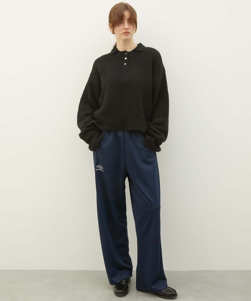 LA PEAU DE GEM（ラポドゥジェム）の「【LA PEAU DE GEM】foggy polo knit/フォギーポロニット（ポロシャツ・レディース・ブラック/ブラウン・FREE）」の7枚目の写真