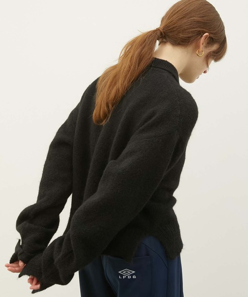 LA PEAU DE GEM（ラポドゥジェム）の「【LA PEAU DE GEM】foggy polo knit/フォギーポロニット（ポロシャツ・レディース・ブラック/ブラウン・FREE）」の4枚目の写真