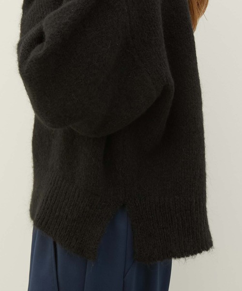 LA PEAU DE GEM（ラポドゥジェム）の「【LA PEAU DE GEM】foggy polo knit/フォギーポロニット（ポロシャツ・レディース・ブラック/ブラウン・FREE）」の11枚目の写真