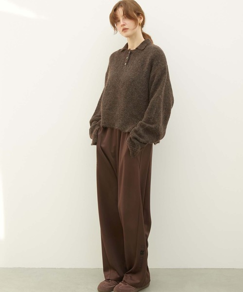 LA PEAU DE GEM（ラポドゥジェム）の「【LA PEAU DE GEM】foggy polo knit/フォギーポロニット（ポロシャツ・レディース・ブラック/ブラウン・FREE）」の16枚目の写真