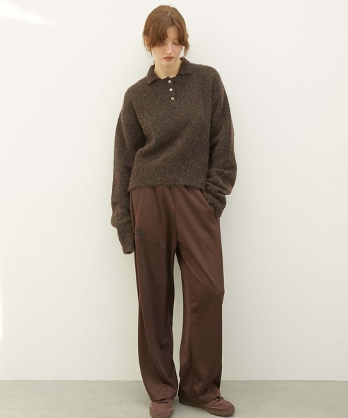 LA PEAU DE GEM（ラポドゥジェム）の「【LA PEAU DE GEM】foggy polo knit/フォギーポロニット（ポロシャツ・レディース・ブラック/ブラウン・FREE）」の18枚目の写真