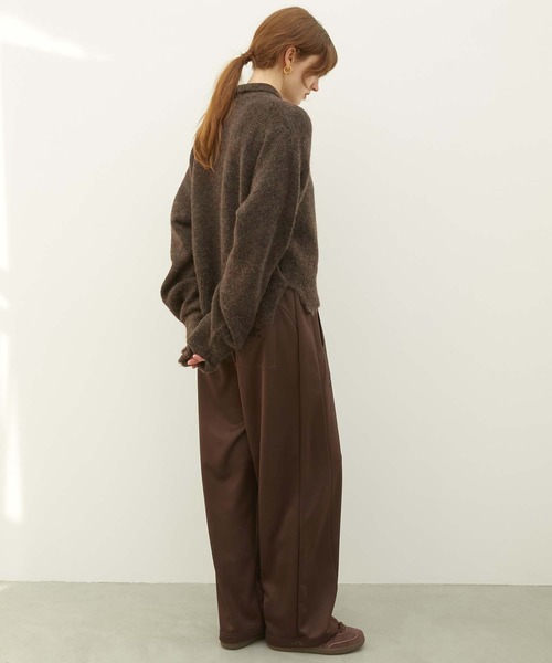 LA PEAU DE GEM（ラポドゥジェム）の「【LA PEAU DE GEM】foggy polo knit/フォギーポロニット（ポロシャツ・レディース・ブラック/ブラウン・FREE）」の17枚目の写真