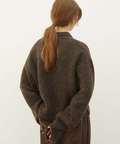 LA PEAU DE GEM（ラポドゥジェム）の「【LA PEAU DE GEM】foggy polo knit/フォギーポロニット（ポロシャツ・レディース・ブラック/ブラウン・FREE）」の15枚目の写真