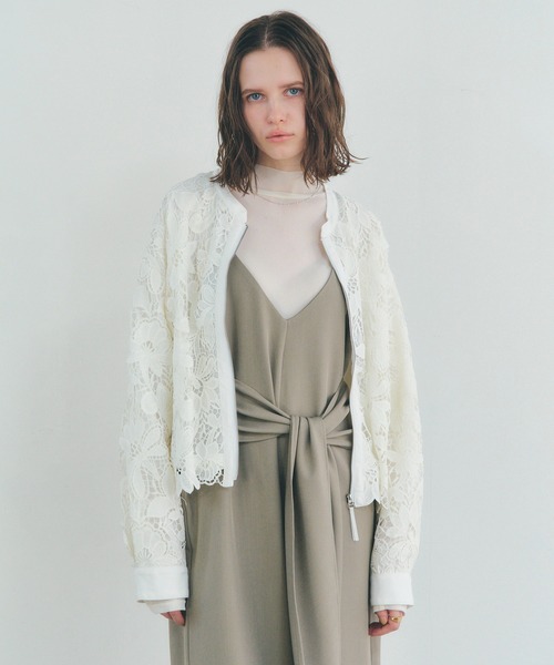 YECCA VECCA（イェッカヴェッカ）の「レースブルゾン（ブルゾン・レディース・アイボリー/ブラック・FREE）」の3枚目の写真