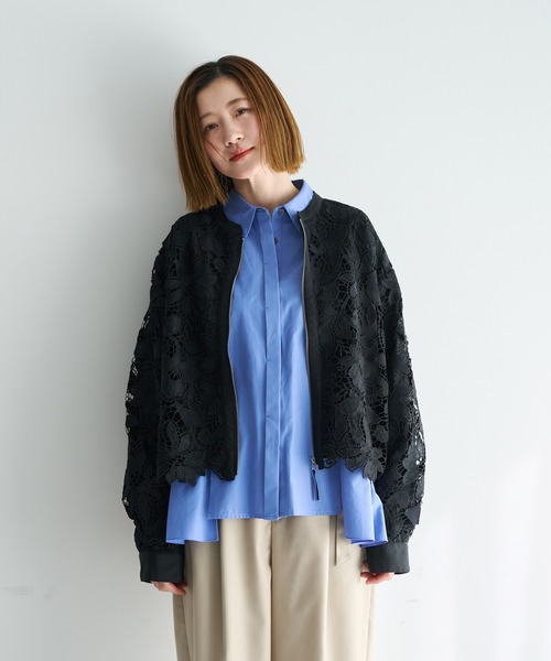 YECCA VECCA（イェッカヴェッカ）の「レースブルゾン（ブルゾン・レディース・アイボリー/ブラック・FREE）」の12枚目の写真