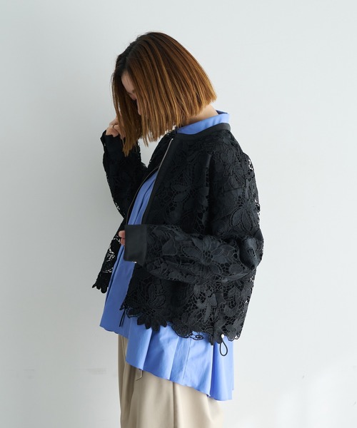 YECCA VECCA（イェッカヴェッカ）の「レースブルゾン（ブルゾン・レディース・アイボリー/ブラック・FREE）」の14枚目の写真