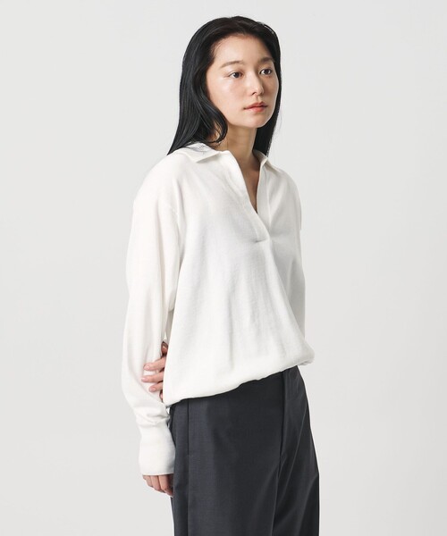 MARW UNITED ARROWS(マルゥ ユナイテッドアローズ)の「<MARW UNITED ARROWS>スキッパー ロングスリーブ ニット(ニット/セーター・レディース・オフホワイト/ダークグレー/ネイビー・FREE)」の6枚目の写真