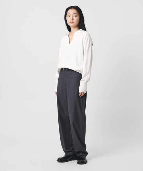 MARW UNITED ARROWS(マルゥ ユナイテッドアローズ)の「<MARW UNITED ARROWS>スキッパー ロングスリーブ ニット(ニット/セーター・レディース・オフホワイト/ダークグレー/ネイビー・FREE)」の8枚目の写真