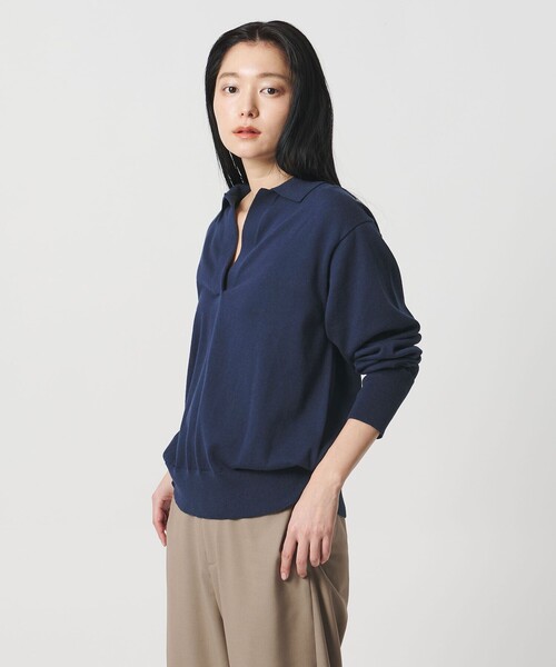 MARW UNITED ARROWS(マルゥ ユナイテッドアローズ)の「<MARW UNITED ARROWS>スキッパー ロングスリーブ ニット(ニット/セーター・レディース・オフホワイト/ダークグレー/ネイビー・FREE)」の9枚目の写真