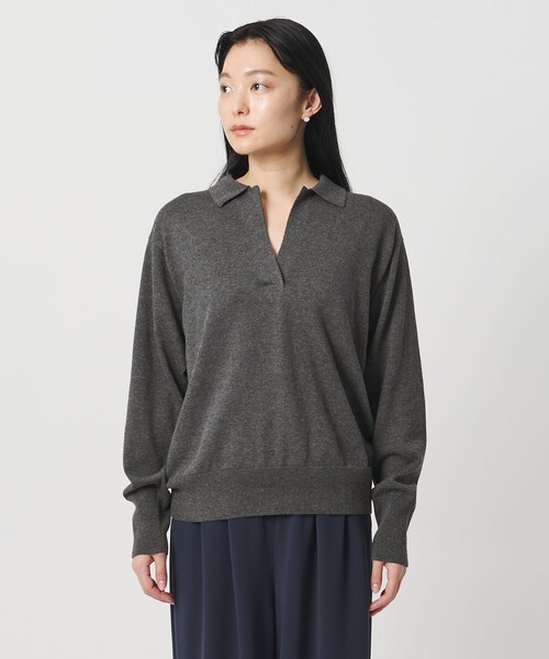 MARW UNITED ARROWS(マルゥ ユナイテッドアローズ)の「<MARW UNITED ARROWS>スキッパー ロングスリーブ ニット(ニット/セーター・レディース・オフホワイト/ダークグレー/ネイビー・FREE)」の11枚目の写真