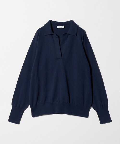 MARW UNITED ARROWS（マルゥ ユナイテッドアローズ）の「＜MARW UNITED ARROWS＞スキッパー ロングスリーブ ニット（ニット/セーター・レディース・オフホワイト/ダークグレー/ネイビー・FREE）」の8枚目の写真